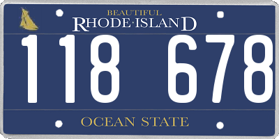 RI license plate 118678
