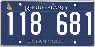 RI license plate 118681