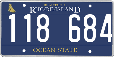 RI license plate 118684