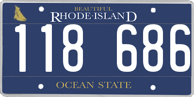 RI license plate 118686