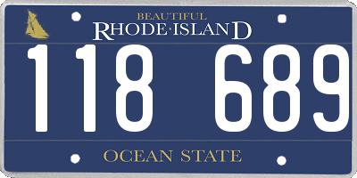 RI license plate 118689