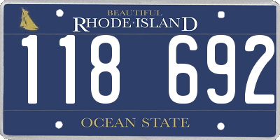 RI license plate 118692