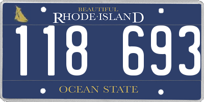 RI license plate 118693