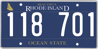 RI license plate 118701