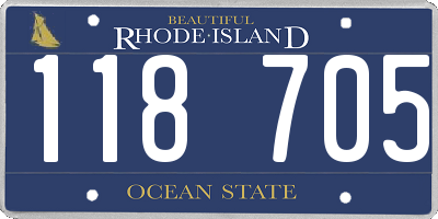RI license plate 118705