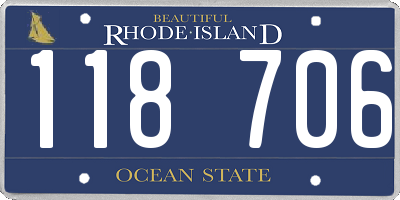 RI license plate 118706