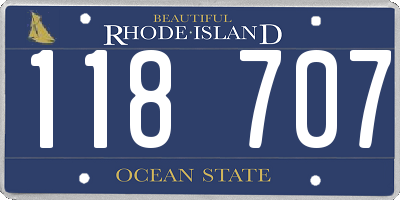 RI license plate 118707
