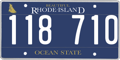 RI license plate 118710