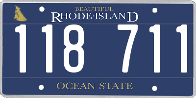 RI license plate 118711