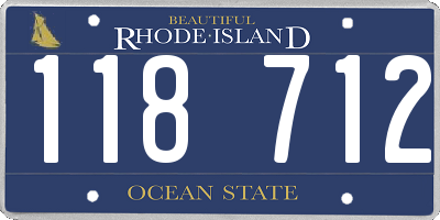 RI license plate 118712