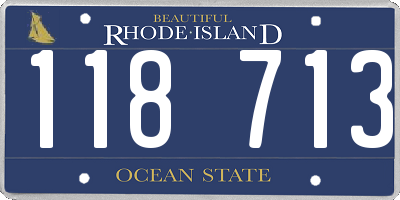 RI license plate 118713