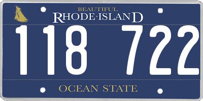 RI license plate 118722