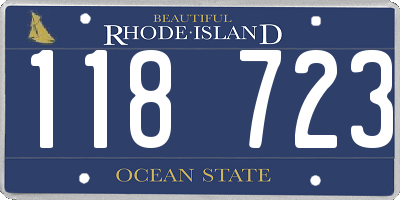 RI license plate 118723