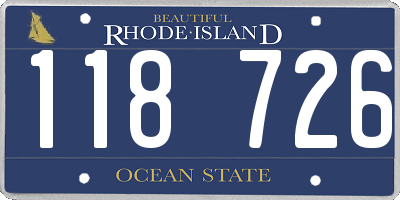 RI license plate 118726