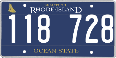 RI license plate 118728