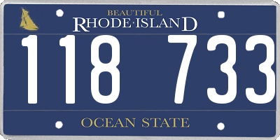 RI license plate 118733