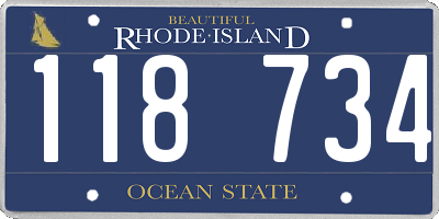 RI license plate 118734