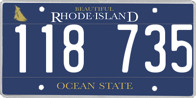 RI license plate 118735