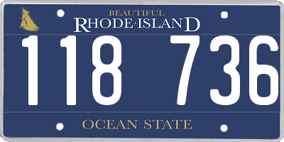 RI license plate 118736