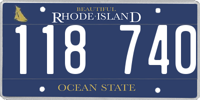 RI license plate 118740