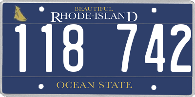 RI license plate 118742