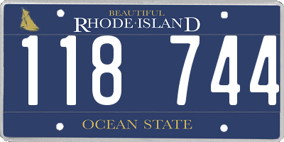 RI license plate 118744