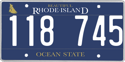 RI license plate 118745