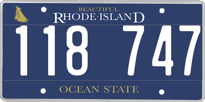 RI license plate 118747