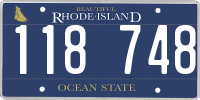 RI license plate 118748