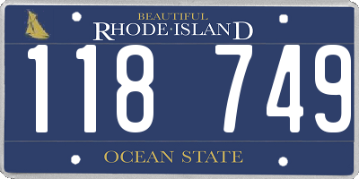 RI license plate 118749