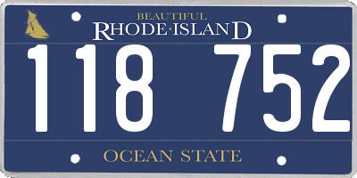 RI license plate 118752