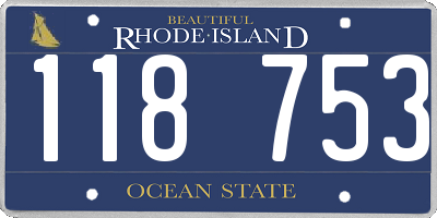 RI license plate 118753