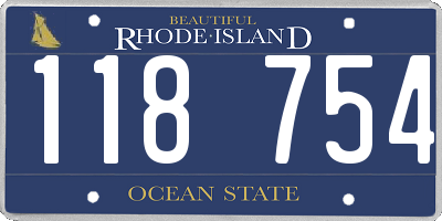 RI license plate 118754