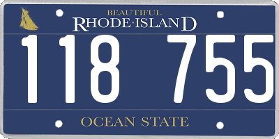 RI license plate 118755
