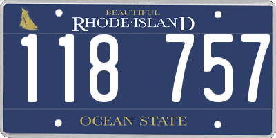 RI license plate 118757