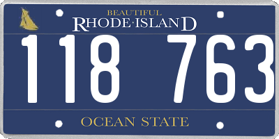 RI license plate 118763