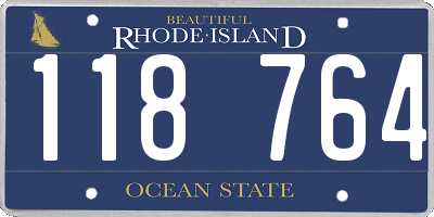 RI license plate 118764