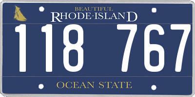 RI license plate 118767