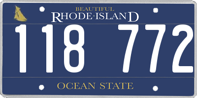 RI license plate 118772