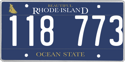 RI license plate 118773