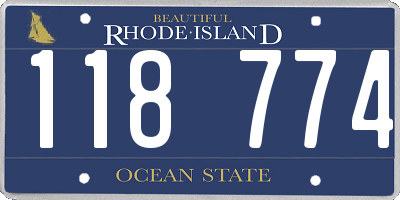 RI license plate 118774