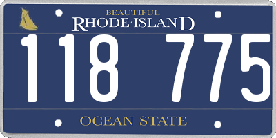 RI license plate 118775
