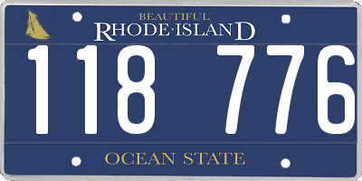 RI license plate 118776