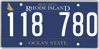 RI license plate 118780