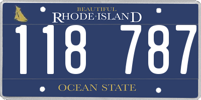 RI license plate 118787