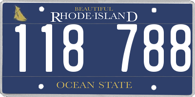 RI license plate 118788