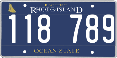 RI license plate 118789