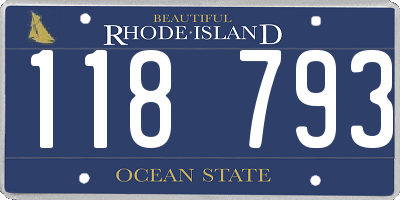 RI license plate 118793