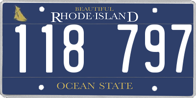 RI license plate 118797