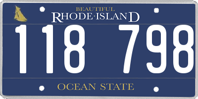 RI license plate 118798